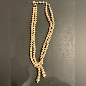 Marvella Faux Pearl double strand necklace
